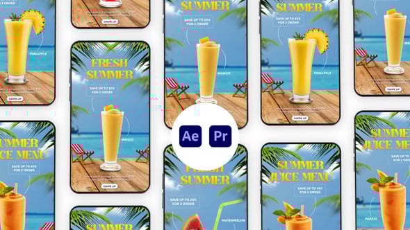 Videohive Summer Drink Menu Instagram Story