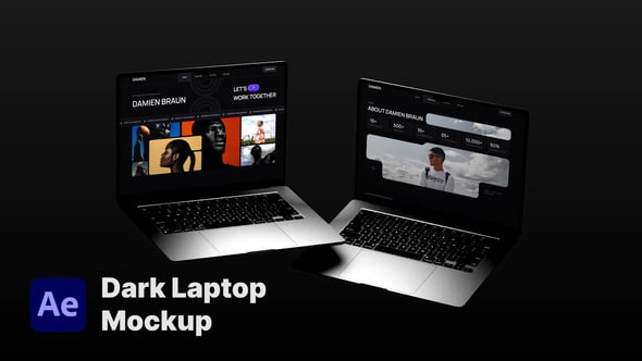 Videohive Dark Laptop Air Mockup