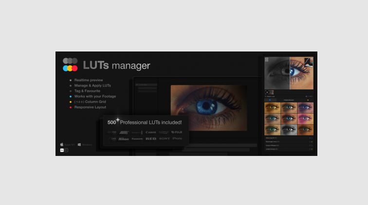 Aescripts LUTs Manager : Real-Time Bulk LUT Previewer and Organizer