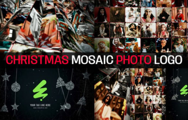 Videohive Christmas Mosaic Photo Logo + Royalty Free Music