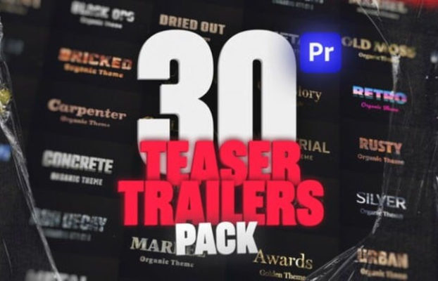 Videohive Film Burns Package 3D Text Titles Teaser Trailer Pack for Premiere Pro