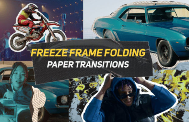 Videohive Freeze Frame Folding Paper Transitions || MOGRT
