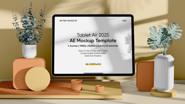 Videohive Tablet Air 2025 AE Screen Mockup Template