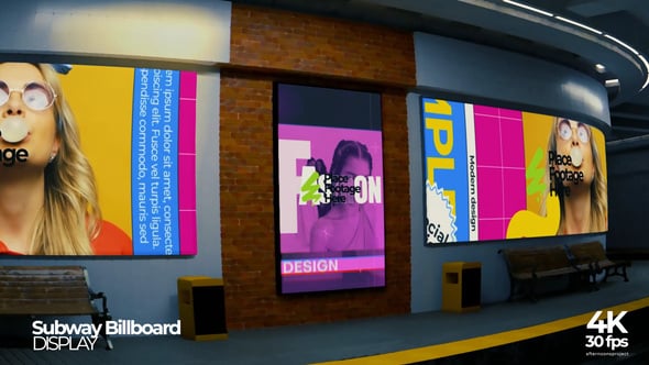 Videohive Subway Billboard Mockup Painting Style