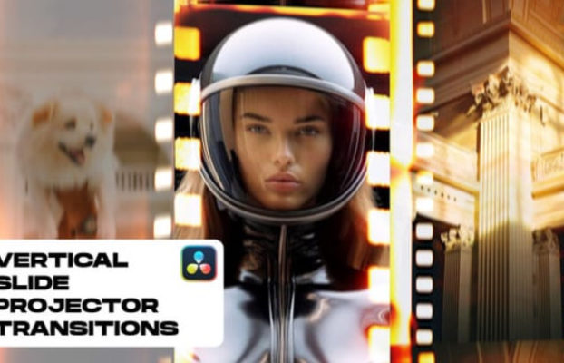 Videohive Vertical Slide Projector Transitions for DaVinci Resolve | TikTok, Shorts, Reels