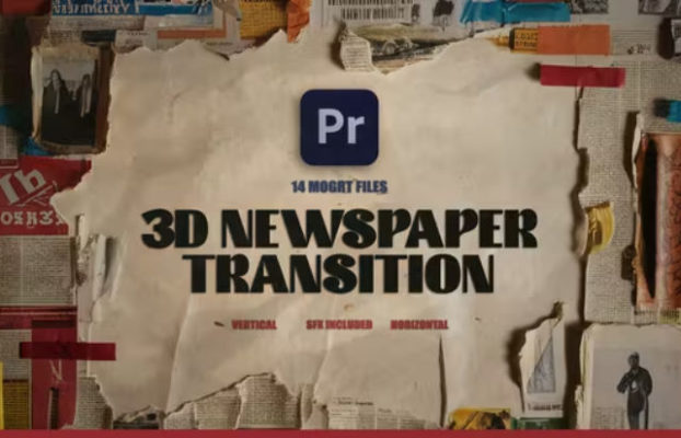 Videohive 3D Newspaper Transition For Premiere Pro | MOGRT