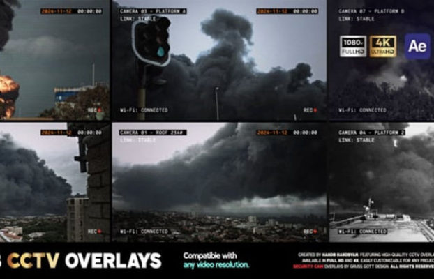 Videohive CCTV Security Camera Overlays