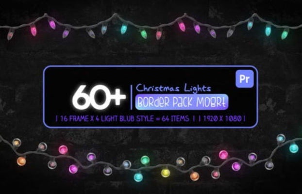 Videohive Christmas Border Lights Pack Mogrt