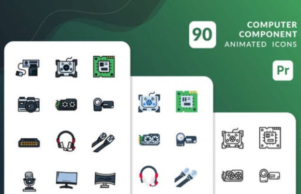 Videohive Computer Component Animated Icons | Premiere Pro