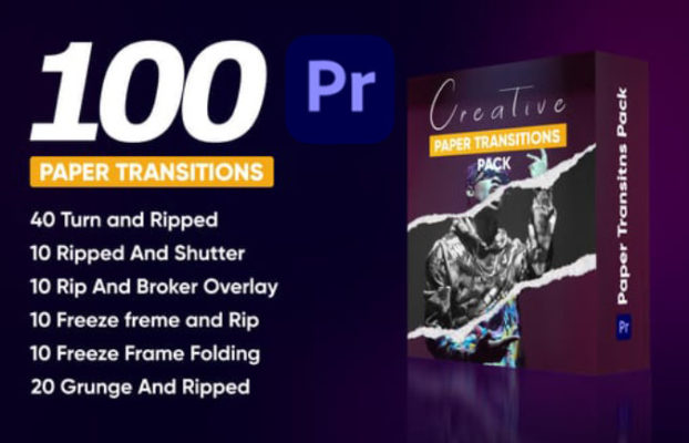 Videohive Creative Paper Transitions Pack || Premiere Pro