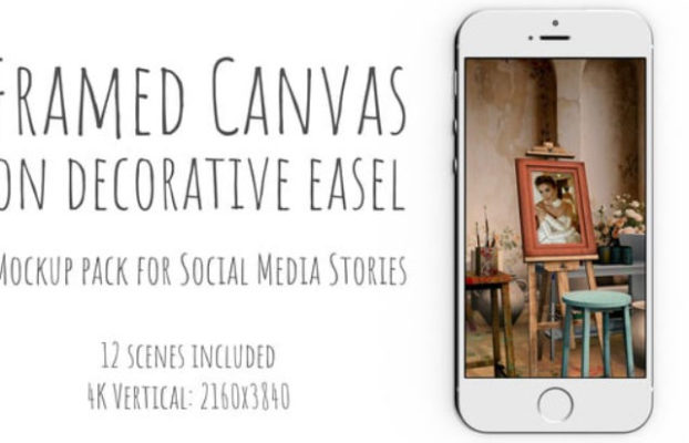 Videohive Framed canvas on decorative easel