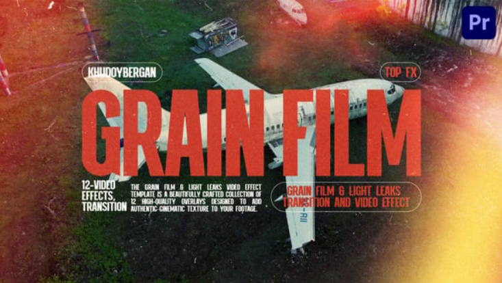 Videohive Grain Film & Light Leaks Transition And Video Effect Premiere Pro