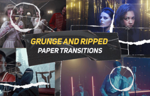 Videohive Grunge And Ripped Paper Transitions
