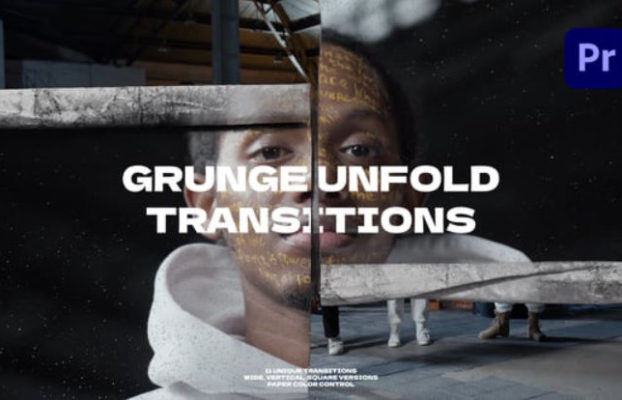 Videohive Grunge Unfold Transitions