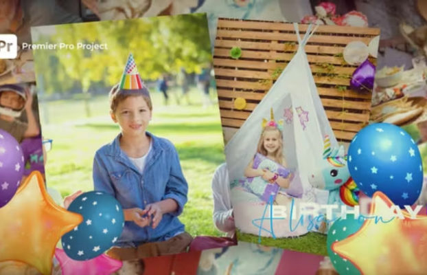 Videohive Happy Birthday Photo Slideshow | MOGRT
