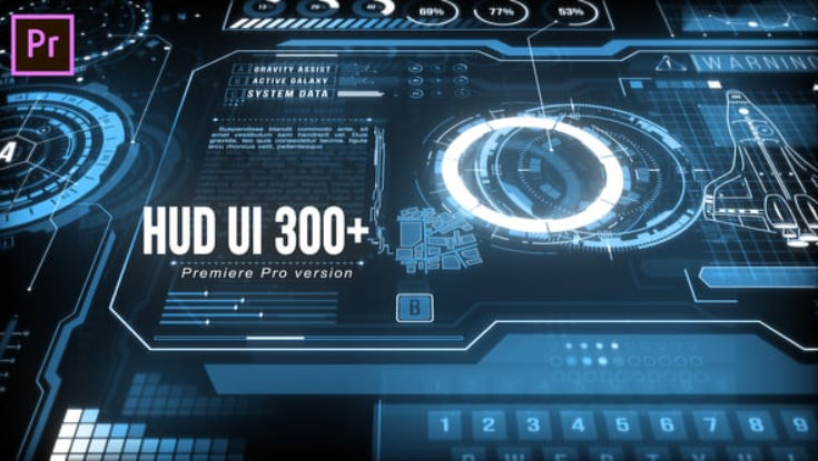 Videohive HUD UI Pack 300+ for Premiere Pro
