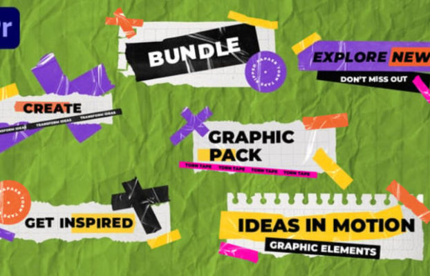 Videohive Ripped Paper Scotch Grunge Tapes Titles Lower thirds for Premiere Pro