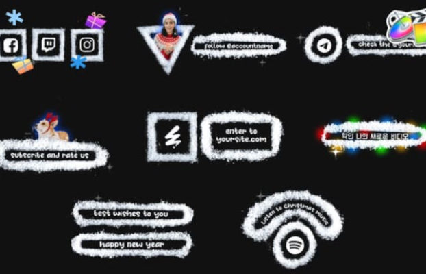 Videohive Stop Motion Snow Social Media Lower Thirds | FCPX