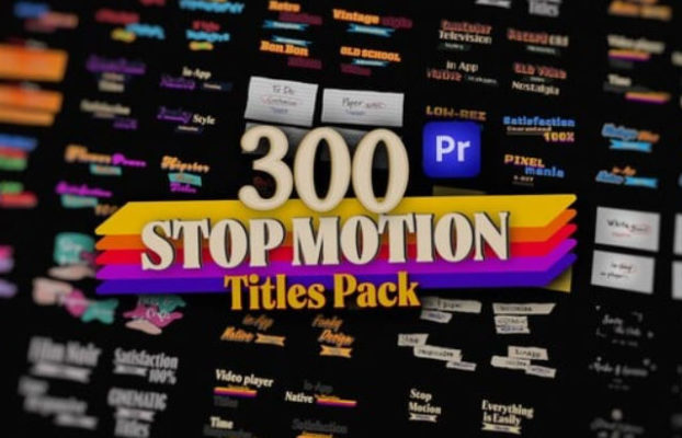Videohive Stop Motion Text Overlays Pack for Premiere Pro