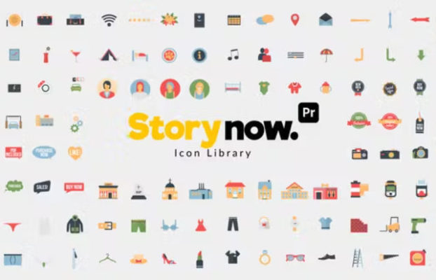 Videohive Story Now | 1400 Icons Library for Premiere Pro