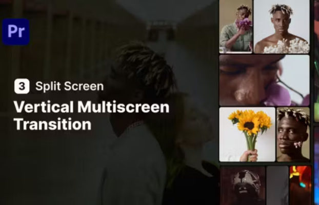 Videohive Vertical Multiscreen Transition – 3 Split Screen for Premiere Pro