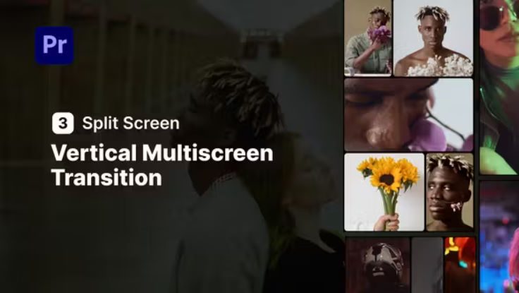 Videohive Vertical Multiscreen Transition – 3 Split Screen for Premiere Pro