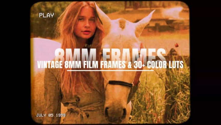 Videohive Vintage 8MM Film Frames & 30+ Color LUTs