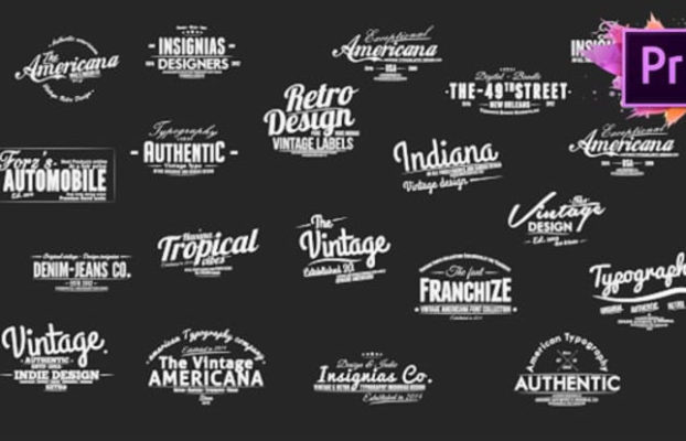 Videohive Vintage Typography Pack 26 Animated Badges | Mogrt