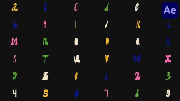 Videohive Hand Drawn Doodles Alphabet for After Effects