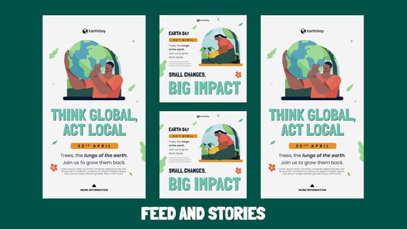 Videohive Earth Day Feed And Stories Instagram