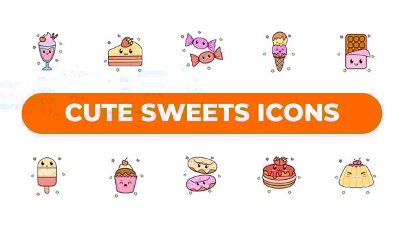 Videohive Cute Sweets Icons