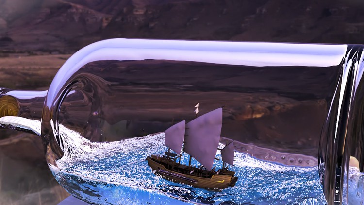 Mastering Cinema 4D: Floating Ship in a Bottle Animation By Gyanendra Karki