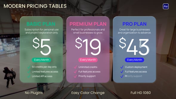 Videohive Modern Pricing Table 58016914