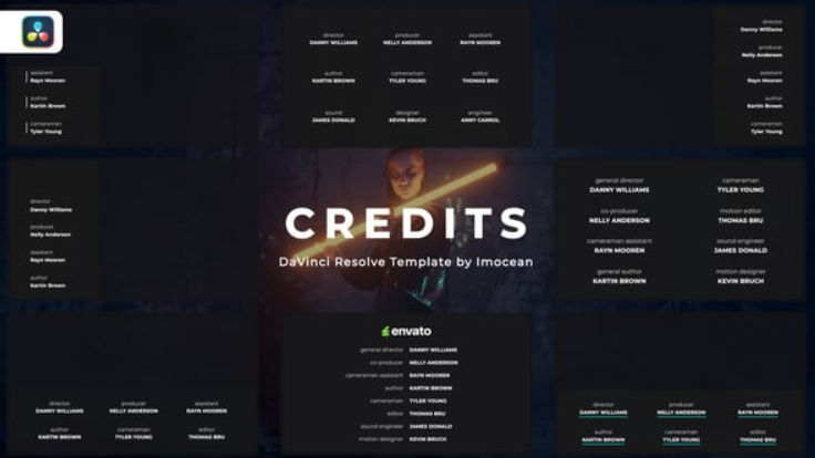 Videohive Credits for DaVinci Resolve