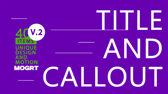 VideoHive Minimal Title & Callout Mogrt V.2