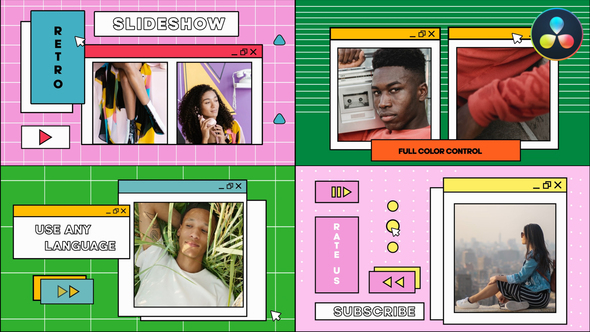 VideoHive Retro Pop Ups Slideshow for DaVinci Resolve
