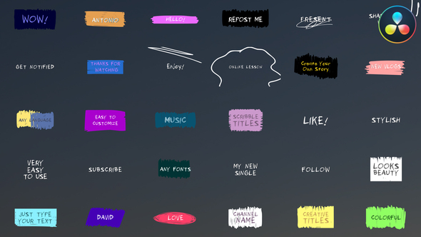 VideoHive Scribble Titles for DaVinci Resolve