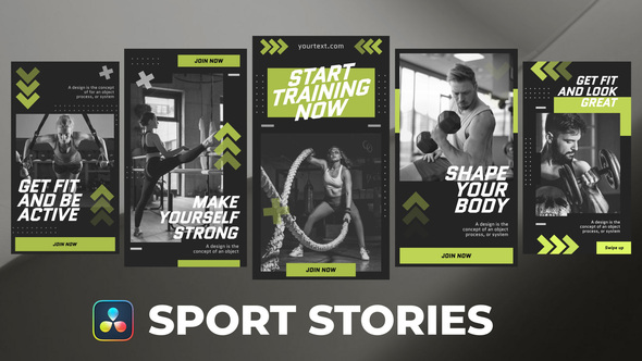 VideoHive Sport Stories for DaVinci Resolve