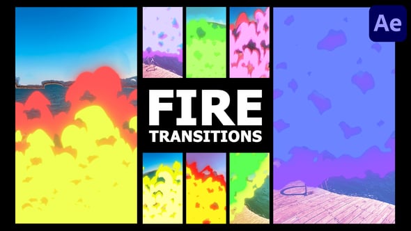 Videohive Fire Vertical Transitions | After Effects