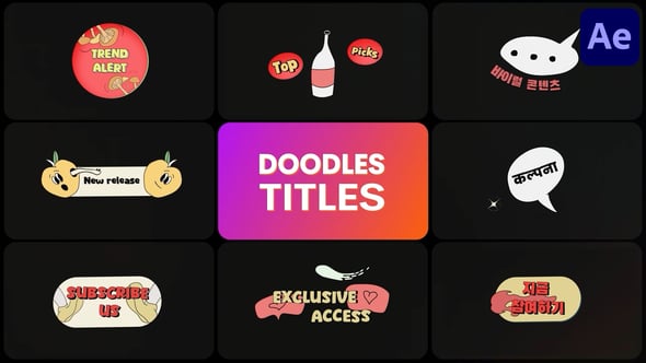 Videohive Colorful Doodle Titles for After Effects