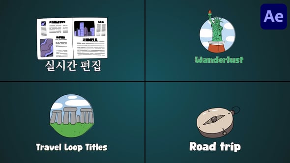 Videohive Travel Loop Titles And Icons for After Effects