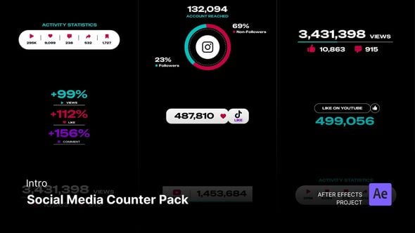 Videohive Counter – Social Media Counter Pack After Effects Template