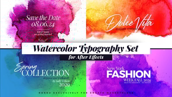 Videohive Watercolor Inks Typography