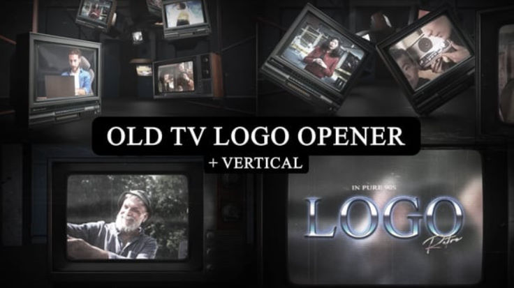 Download Vintage CRT Screen Logo Opener Vertical Version included MOGRT – Videohive