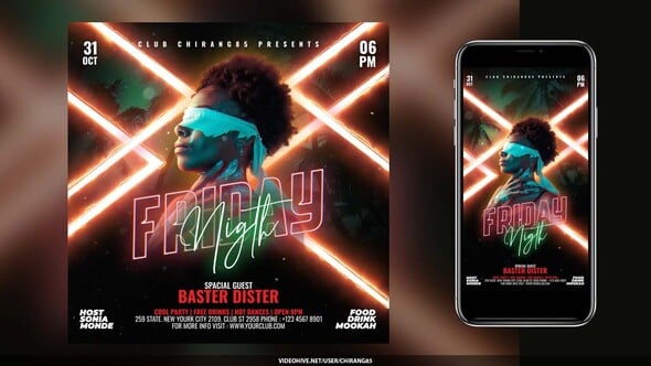 Videohive Night Club Flyer Stories v15