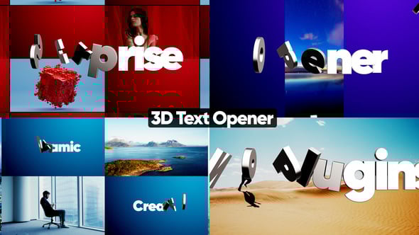 Videohive 3D Text Promo Opener