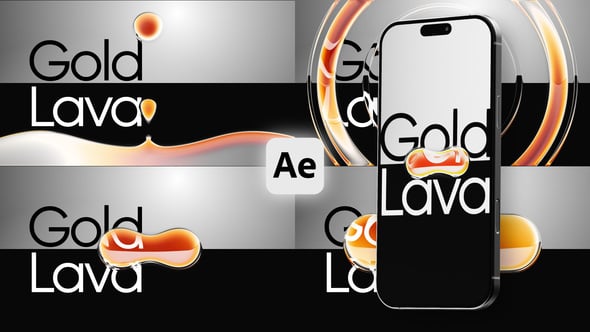 Videohive Melting Gold Fire Lava Transitions