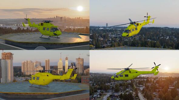Videohive 3D Helicopter Mockup Animation