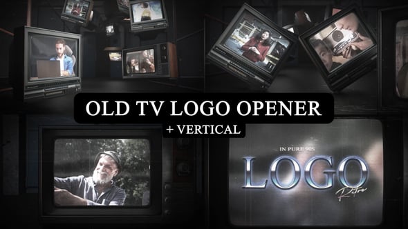 Videohive Vintage CRT Screen Logo Opener-Vertical Version included