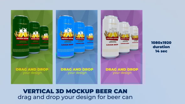 Videohive Vertical 3D Mockup Beer Can